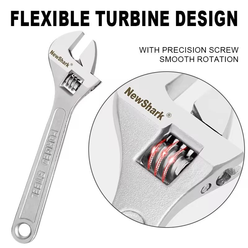 Adjustable Wrench Large Opening Long Universal Spanner Clamp Wrench Motorcyle  Repair Tools Steel Mechanical Workshop Motor