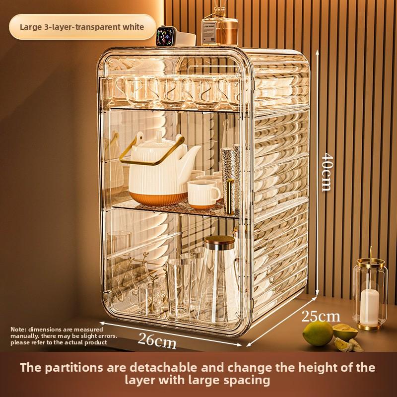 Dust-proof Cup Storage Rack Cup Holder Water Cup Storage Rack Tea Set Cup Holder Coffee Cup Mug Storage Box Kitchen Organizer