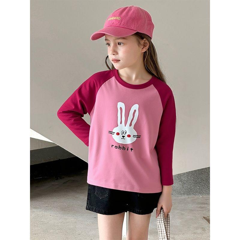 27Home Girls' Long-Sleeved T-Shirt Kidsren's 2026 Spring New Kidsren's Clothing Baby Pure Cotton Cartoon Printed Bottoming Shirt