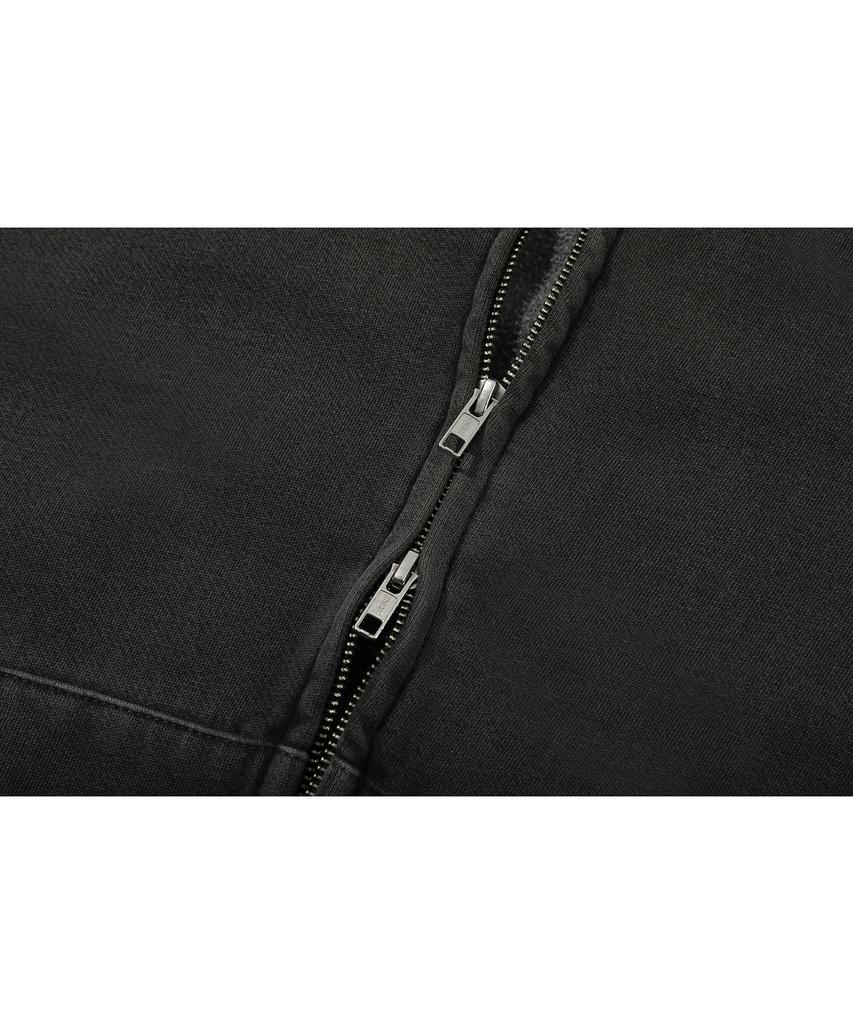 Cpgn Studio [2-Way] Sleeve Star Pigment Hoodie Zip-Up Smoke Black