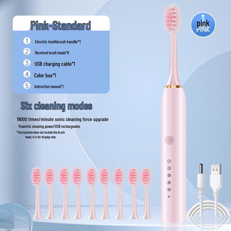 "Smart Sonic Electric Toothbrush for Couples - Cross-Border Charging, Soft Bristles, Automatic Cleaning."