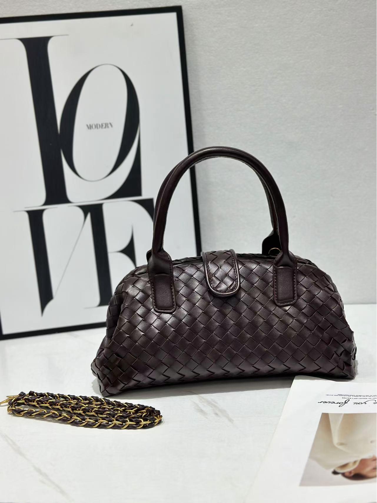 

Женская сумка через плечо Boston из натуральной кожи, плетеная вручную 33*11*17CM (Upgraded Original Mark)