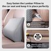 Memory Foam Lumbar Support Pillow For Car - Lower Back Support Cushion For Driving, Back Pain Relief For Car Seat, Office Chair, Wheelchair (Gray)