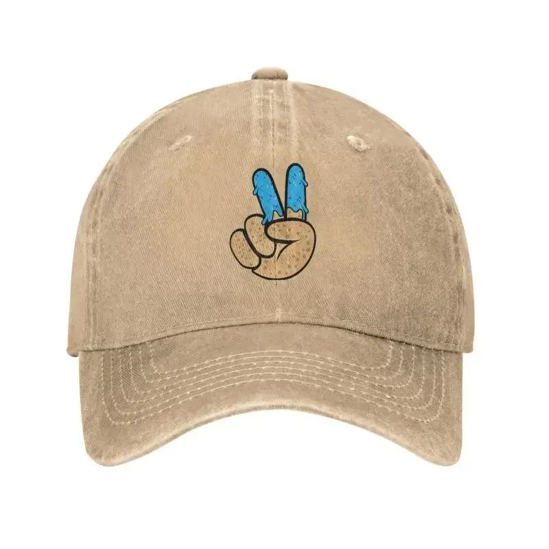 Custom Peace Hand Gesture Fingers Donut Baseball Cap Women Unisex Adjustable Adult Cotton Dad Hat Spring Snapback Hats