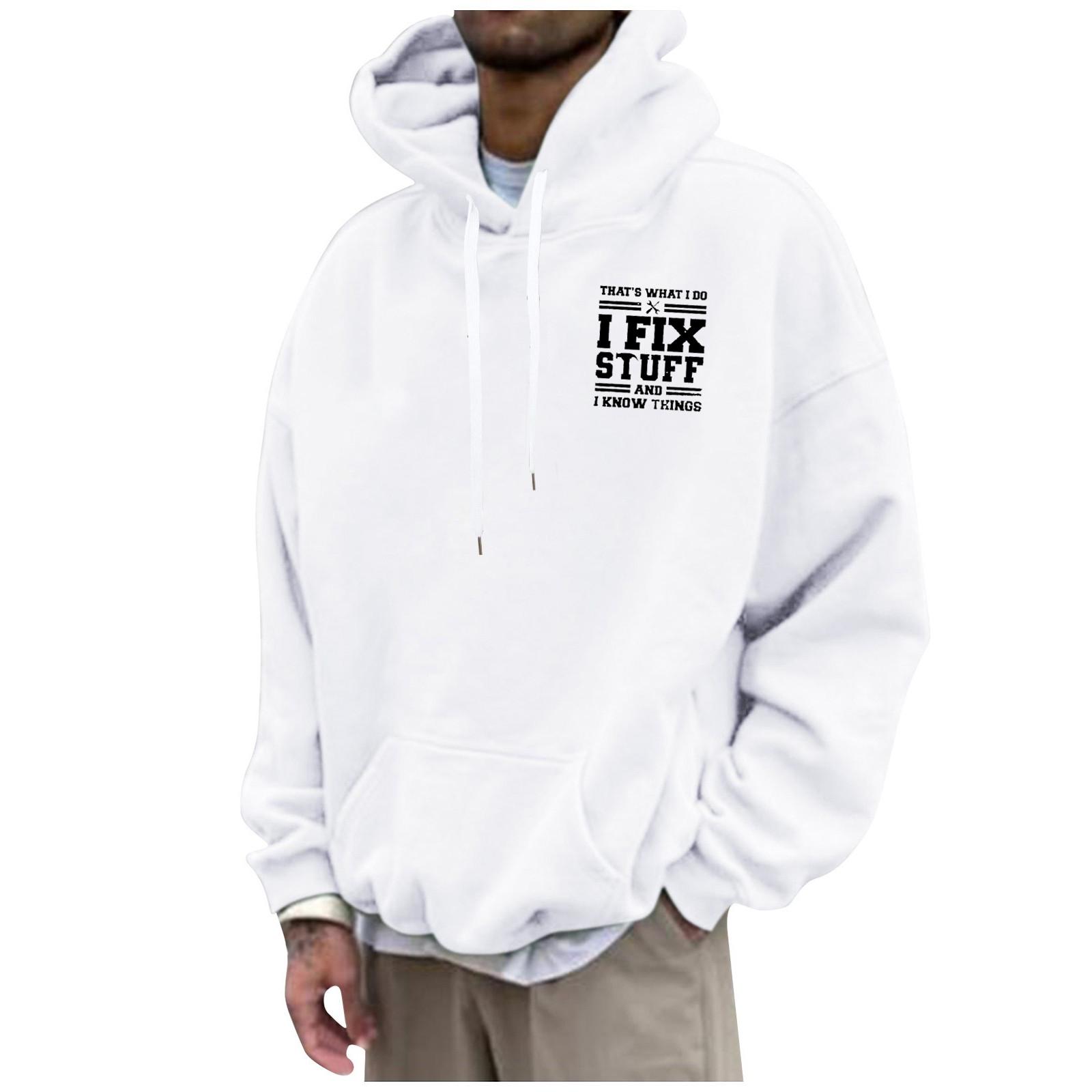 Мужская свободная толстовка с капюшоном с принтом — фото 14