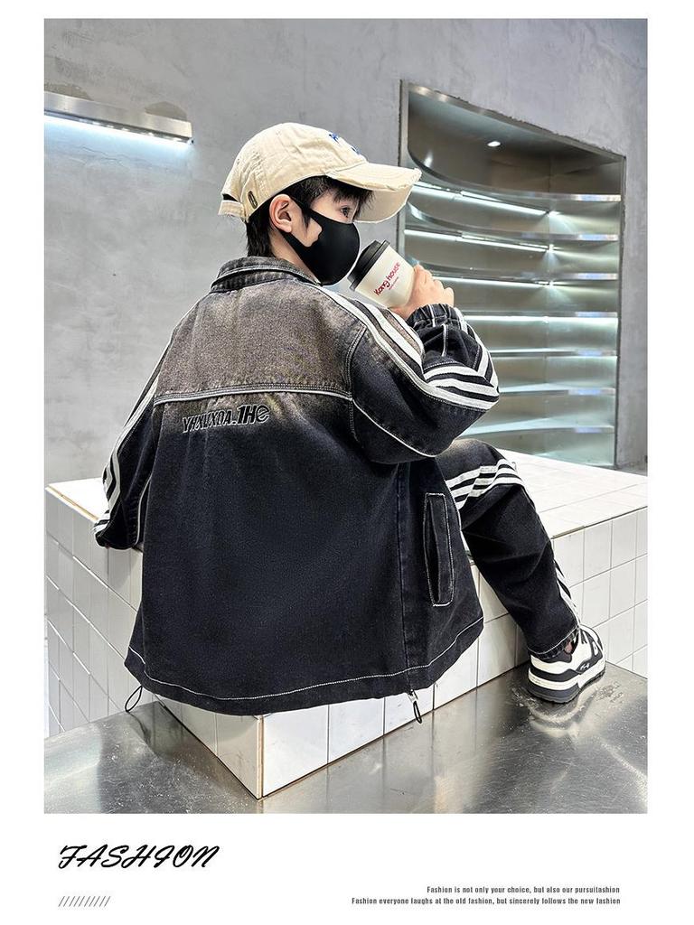 Μοντέρνο Δίκορ Σετ Τζιν για Αγόρια 2025 - Κομψό Ρούχο Άνοιξης/Φθινοπώρου για Μεγάλα Αγόρια