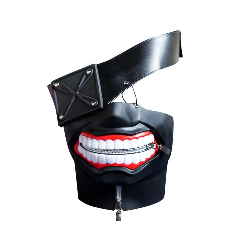 

Anime Tokyo Kaneki Ken Mask Cosplay Props Men Women Halloween Party 3D Masks Anime Accessories Zipper Mouth Mask Scary Masque чёрный
