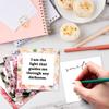 60Pcs Floral Affirmation Cards Pink, Daily Motivational Quote Set for Women, Inspiring Kindness Gratitude Notes, Gift Supplies