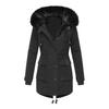 Cappotto Invernale con Cappuccio Pellicciato e Tasche Fodera in Peluche Taglia Larga Chiusura a Zip Coulisse Parka Antivento Mantenimento del Calore Capospalla Quotidiano per il Freddo