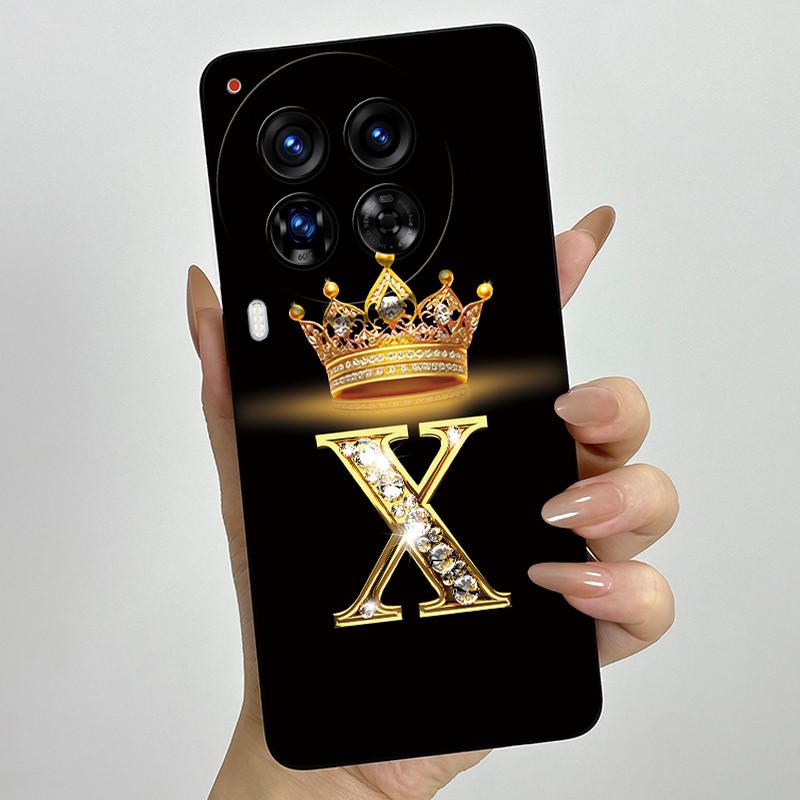 Camon30 Phone Case For Tecno Camon 30 Pro Premier 5G Casing Crown Letters Liquid Silicone Protection Back Cover Anti Slip Funda