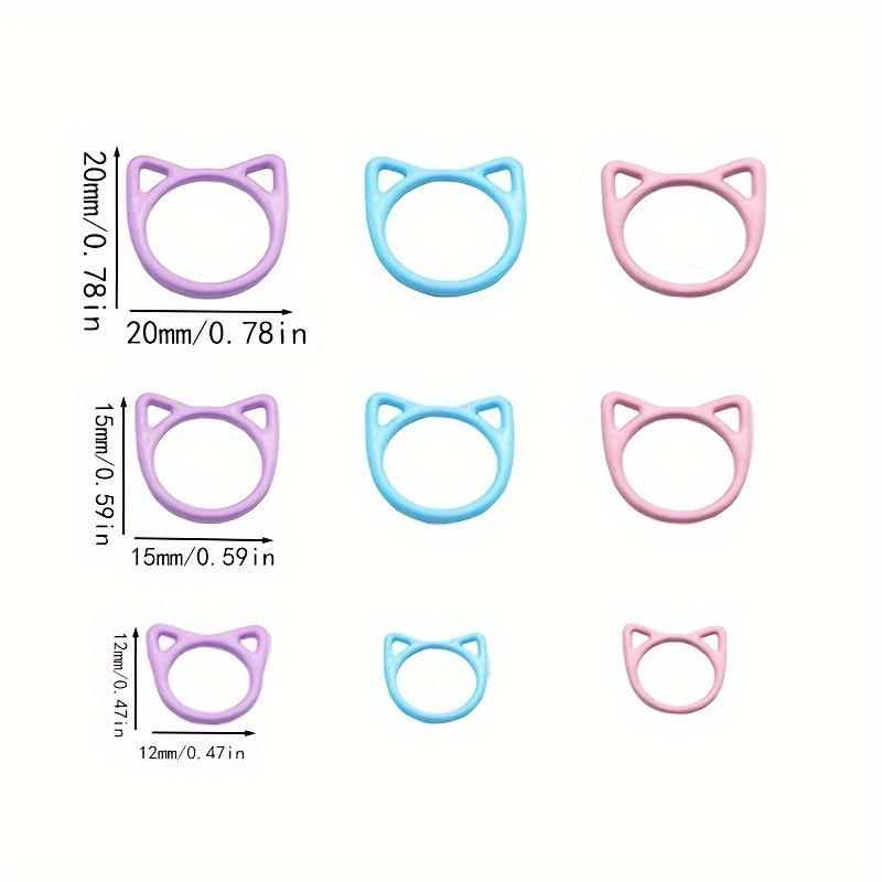 Cartoon Cat-Shaped Enamel Knitting Markers & Crochet Hooks Set