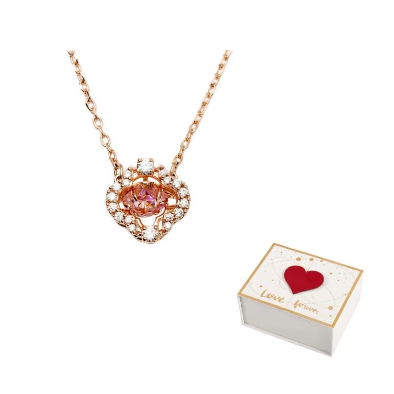 Swarovski Crystal-embellished Pendant Chain F (One Size Fits All)-white gift box розовый