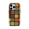 Color Block Mosaic Retro Mod Phone Case for IPhone 17AIR 16E 16 15 14 13 12 11 17 Pro Max Plus Double-layer Back Cover