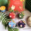 Empty Christmas Scented Candle Jar Candy Flower Tea Round Drum-Shaped Metal Tin Box For Souvenirs Gifts Xmas Party Decoration