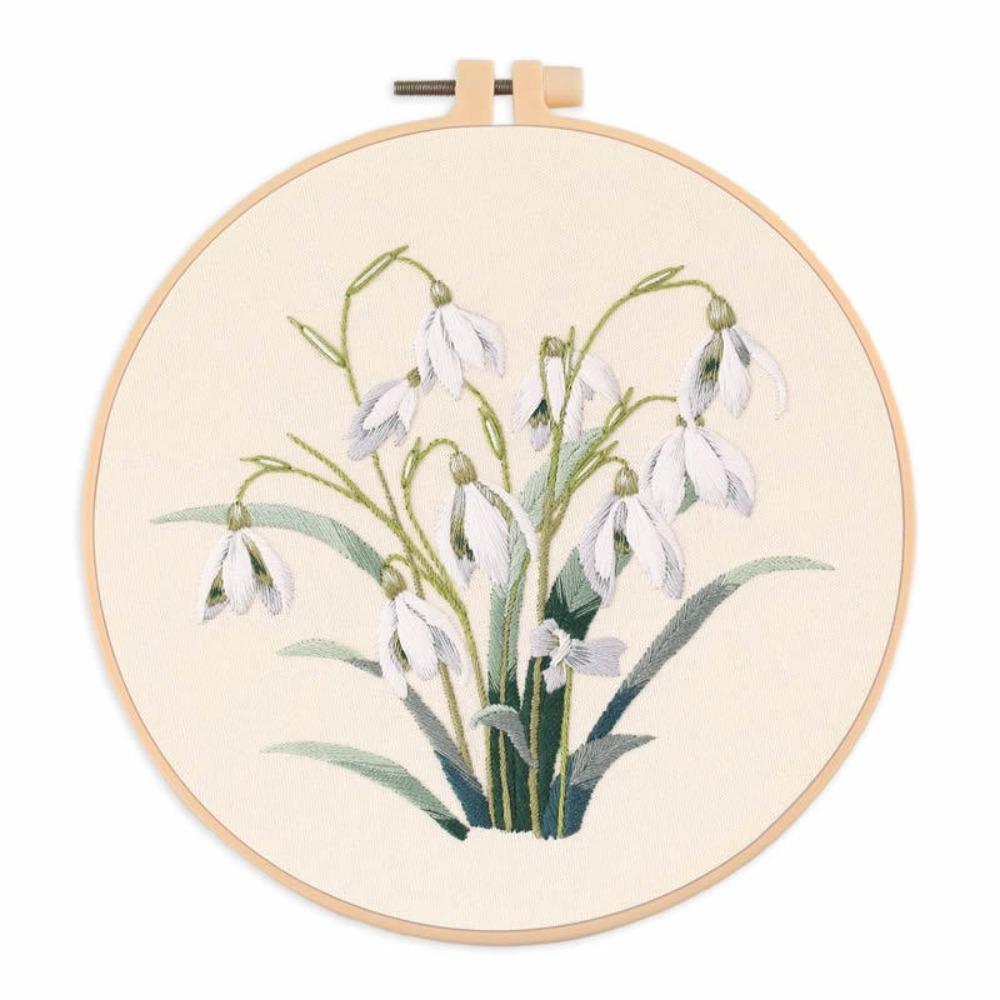 With Floral Flower Patterns Embroidery Kit Fabric for Beginners Cross Stitch Kits Home Decoration Handmade Gift