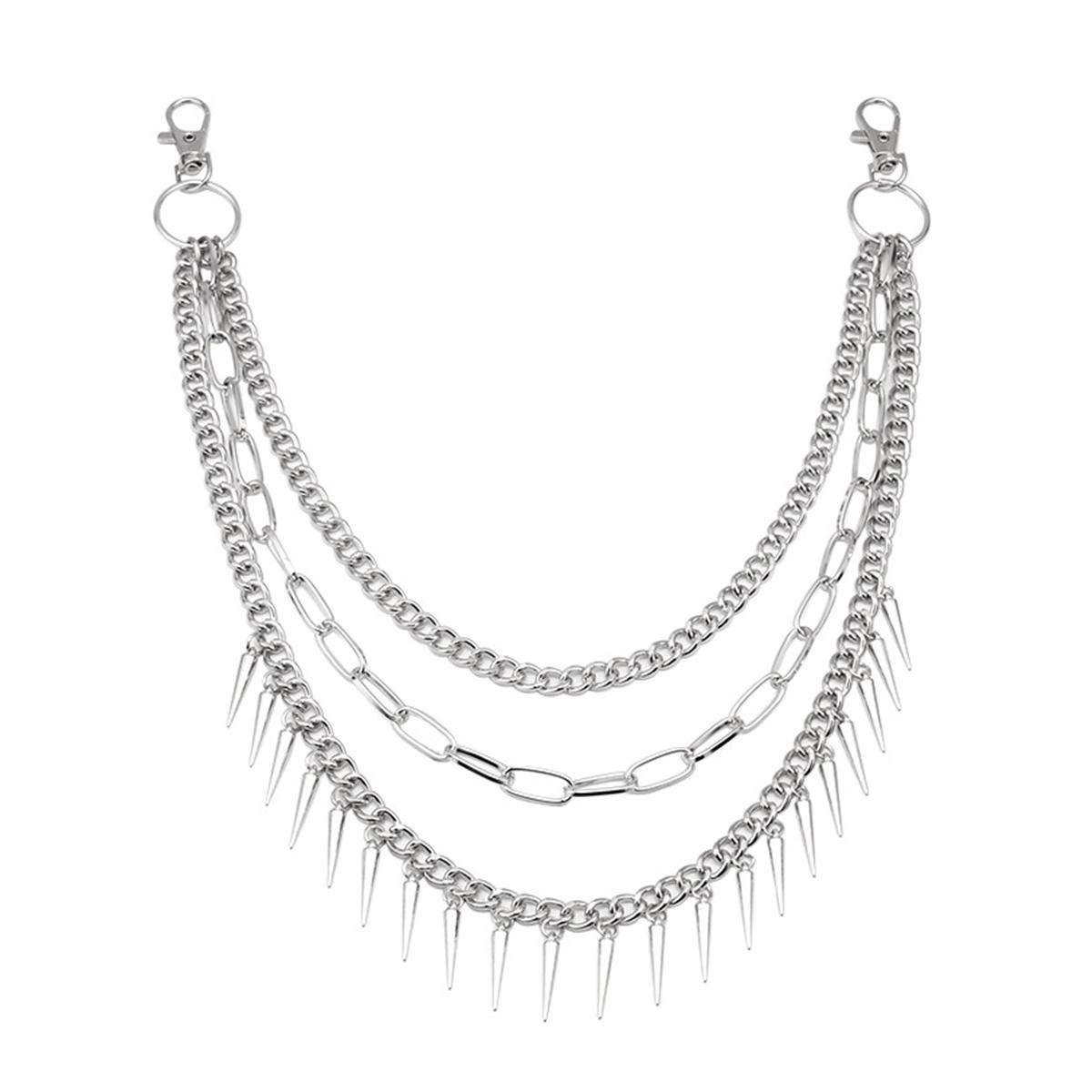 

Панк-брюки, геометрическая тройная цепь, ремень-цепочка с крючком, декоративная металлическая цепь