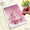 DIY Diamond Art Pearl Painting Kit for Adults, Pink Castle Special Shaped Pearl Art Painting Wall for Home Office Decor Handmade Gift