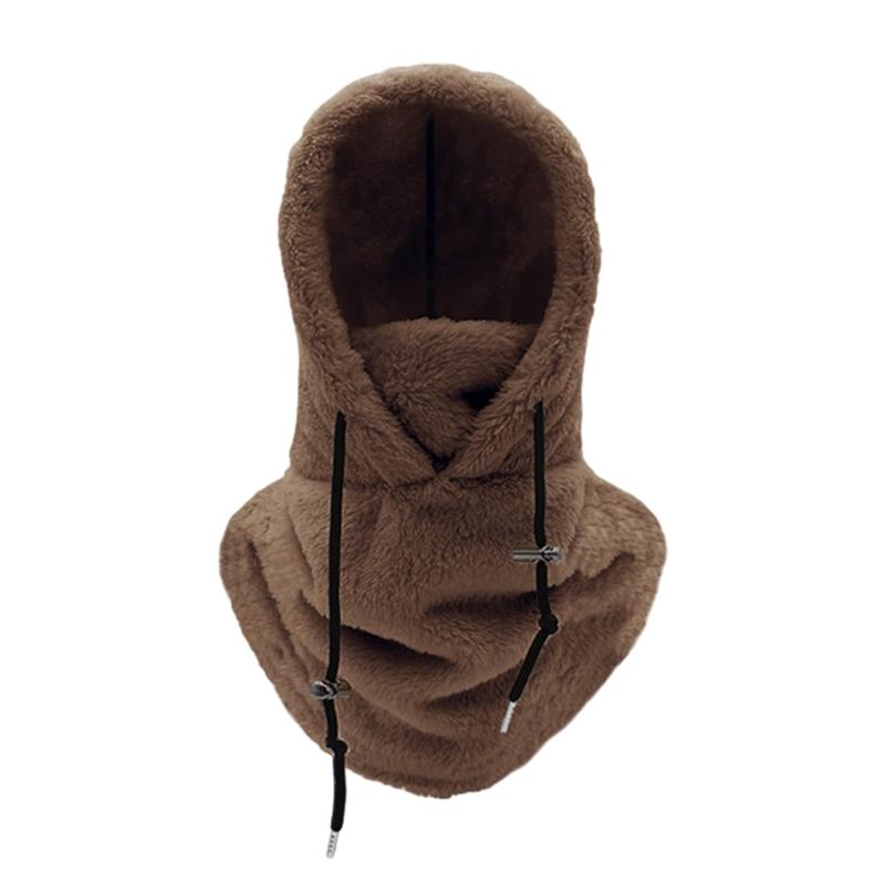 Furry Balaclava Face Cover Hat Hooded Sports Cap Accessory for Cold Weather