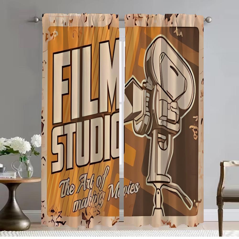 Kuchyňské závěsy 2 kusy Filmový zatemňovací závěs do pokoje 2 panely Domácí interiérové závěsy Halloweenská dekorace Dělicí stínidla