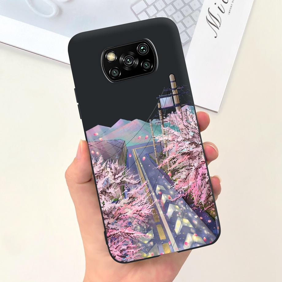 Pro Xiaomi Poco X3 Pro Pouzdro Poco X3 NFC Kryt Květina Roztomilý Kočka Malba Nárazník Skořápka Na PocoX3 X3Pro x3nfc Měkký Luxusní Silikon