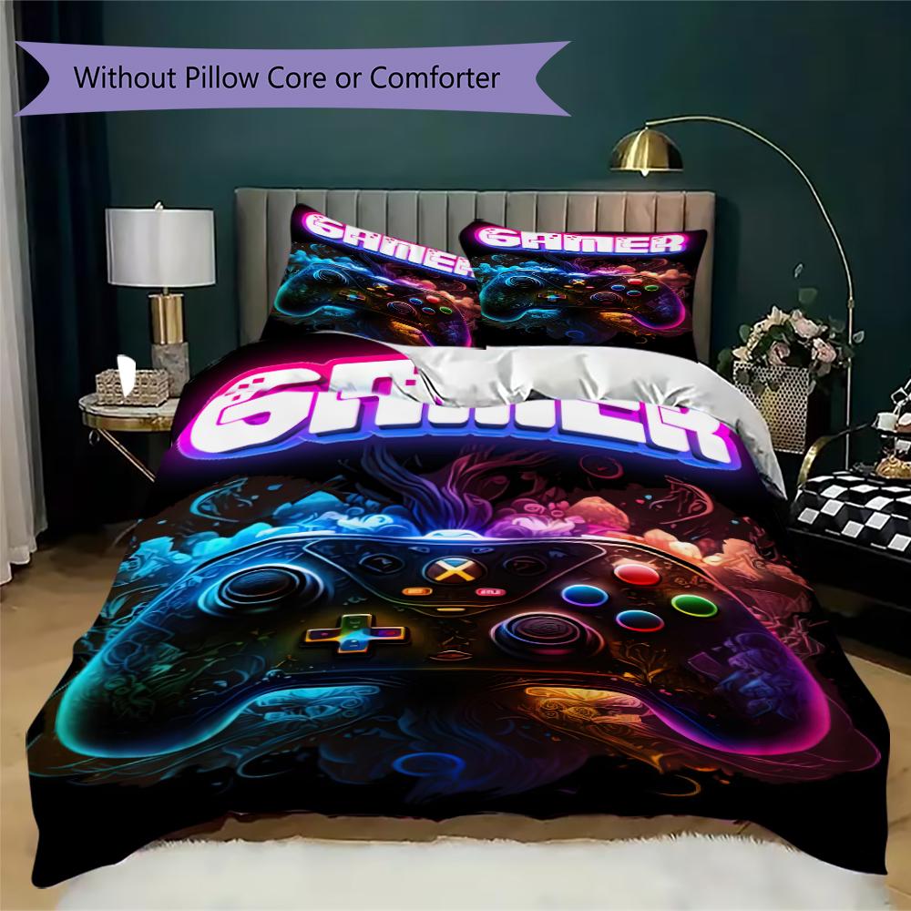 1PC Game Theme Bedding Quilt Set Quilt Cover Pillowcase Home Decoration Birthday Gift (1 * duvet cover + 2 * pillowcase, without core)A5