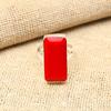 Dazzling Faceted Red Coral Gemstone Handmade 925 Solid Sterling Silver Jewelry Lovely Ring Foe Her