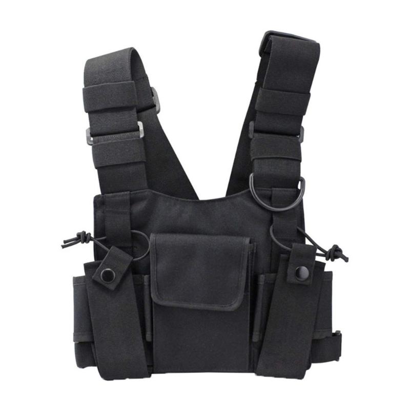 Talkies Front Pouch Two Way Radio Shoulder Holsters Tactical Chest Harness Holder Bag Universal Radio Accessories