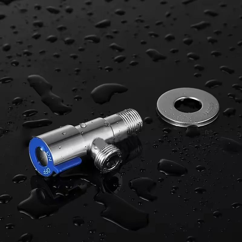 4 Points Faucet Inlet Valve G1/2 Brass Triangle Valve Heater Water Stop Valve Bathroom Toilet Washing Machine Universal Switch
