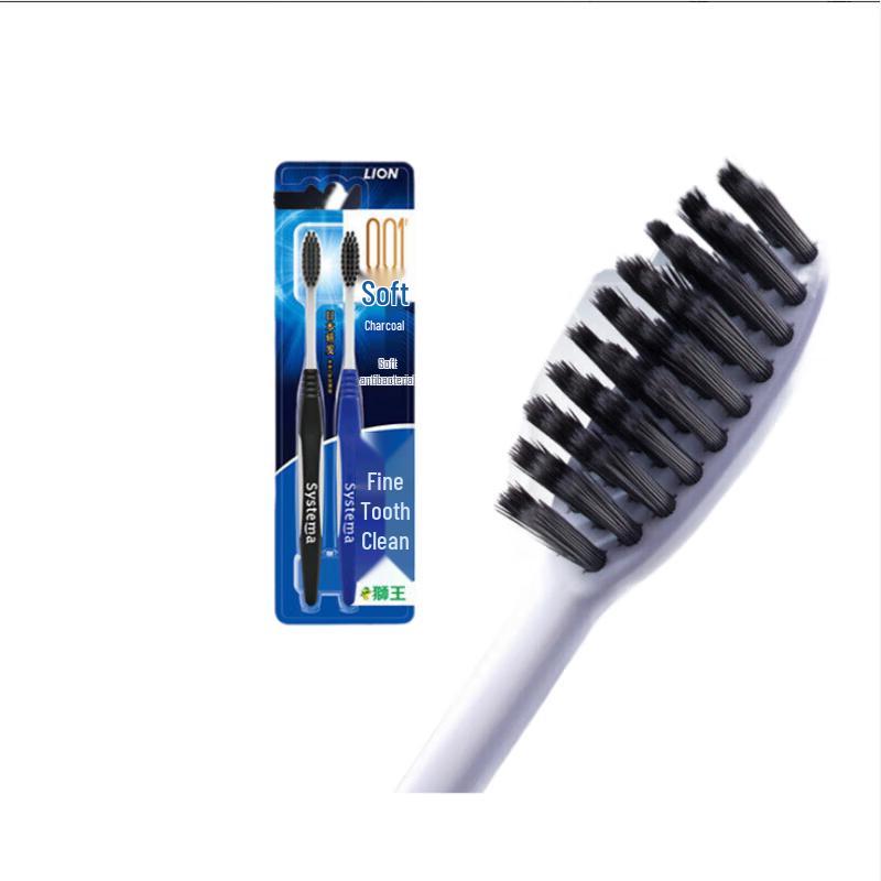 König der Löwen Feinzahnreinigung Aktivkohle Weiche Zahnbürste (2er-Pack)