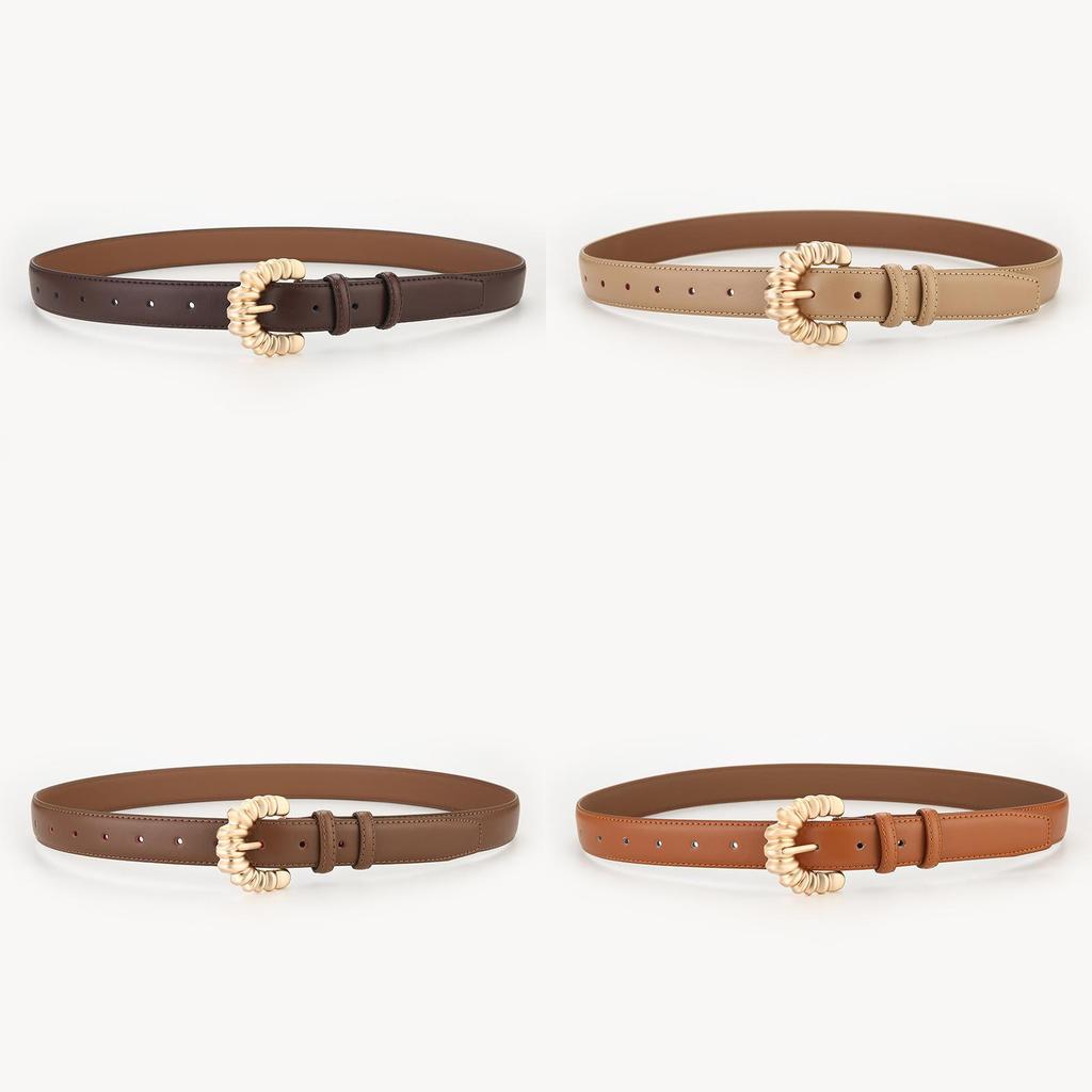 Genuine Leather Belt For Men Women Fashion Casual Minimalist Style With Metal Buckle For Daily Wear