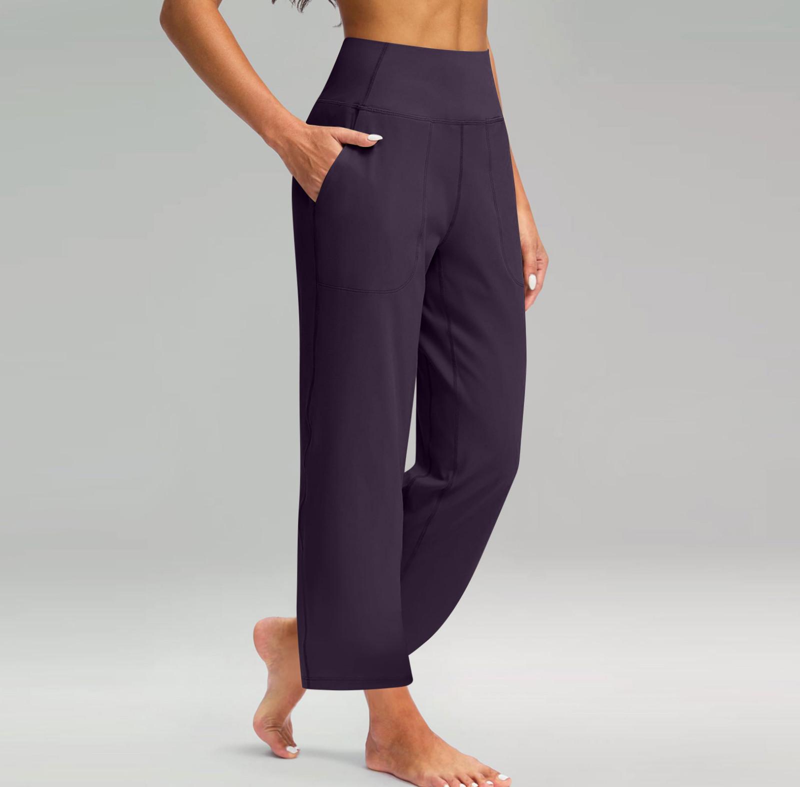 

Женские модные повседневные брюки с эластичными карманами и высокой талией, спортивные штаны XL фиолетовый