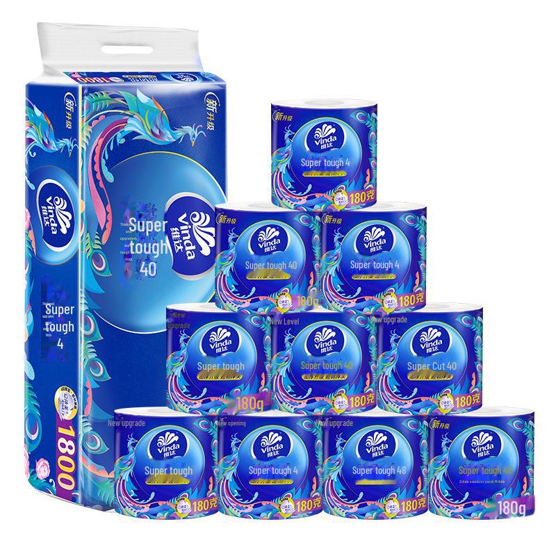 Vinda Экологичная 4-слойная прочная туалетная бумага - 10 рулонов, 180 г