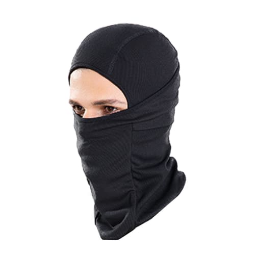 Avil Face Mask, Airsoft Balaclava, Lightweight, Sweat-Wicking, Quick-Drying, Cold Protection, One Size Fits Most, Unisex (Black)
