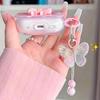 Wave Bow Transparent Case Stars Wave Gradient Pink Bow Headphone Cover Airpods 4 Pro2 Protective Bag Earphone Case