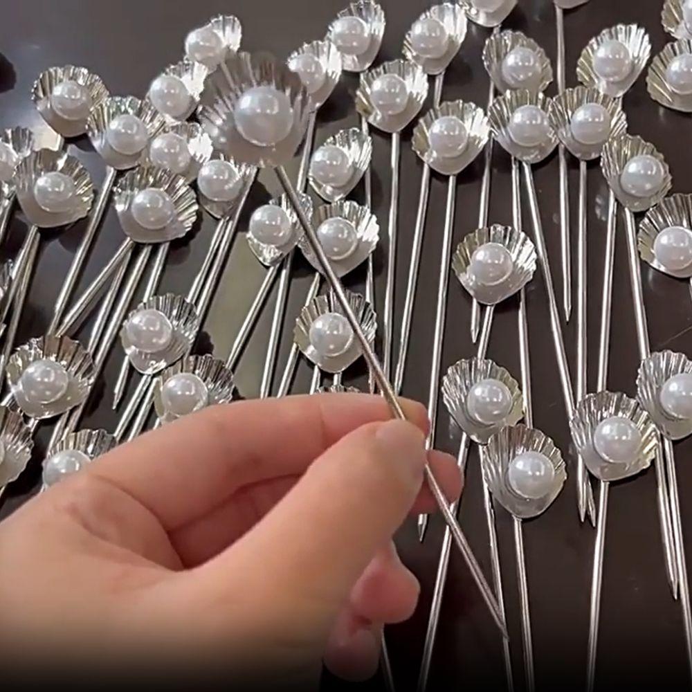 4Pcs Reusable Cocktail Pick 304 Stainless Steel Fruit Fork Kitchen Gadgets Wine Needle  Party