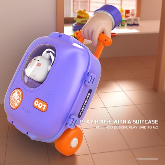 Kids Role Play Suitcase 3-in-1 Pretend Play Set with Mini Kitchen Doctor