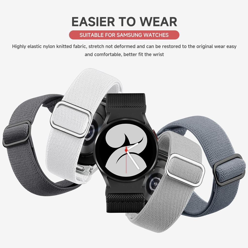 Lückenloses Armband für Samsung Galaxy Watch 7 6 5 4 40mm 44mm/5 pro 45mm Elastisches Nylon-Armband Galaxy Watch 6 Classic 47mm 43mm Armband