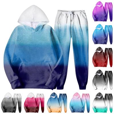 Masculino com capuz esportes agasalho unisex duas peças correndo roupas de manga longa pulôver hoodies moletom + moletom conjunto