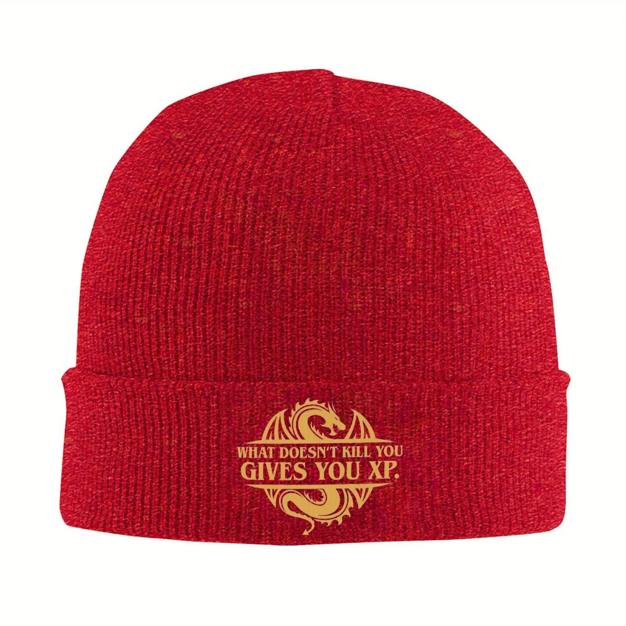 What Doesnt Kill You Gives You Knitted Hat Womens Unisexs Beanies Autumn Winter Hats Acrylic Dungeon And Dragon Warm Caps