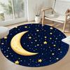 Stars Moon Round Floor Mat Design for Kitchen Decorate room Balcony Entryway Antislip Round Carpet Decorate Offices Birthday Christmas Gift