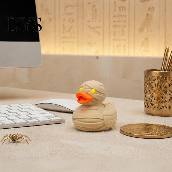 Artistic Desk Ornament Mummy Duck Ornament, Soldier Figurine, Durable PLA Quirky Desktop Accessory Animal Sculpture, for Bookshelf Display