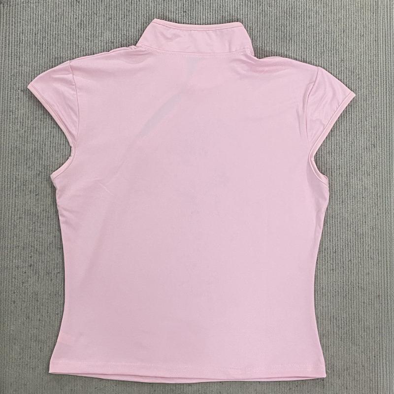 Summer Chinese style loose slimming slant buckle slim fit short sleeved T-shirt for women