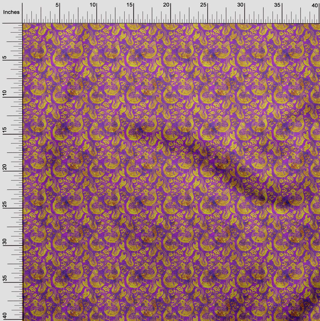 oneOone Cotton Flex Magenta Fabric Batik Sewing Material Print Fabric By The Yard 40 Inch