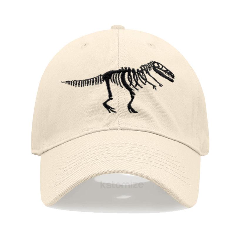Dinosaur Skeleton Embroidered Baseball Cap for Women Men Fashion Adjustable Soft Cotton Dad Hat Unisex Classic Golf Caps