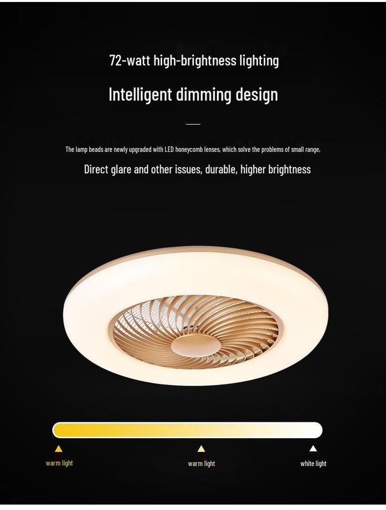 Ultra-thin Silent Ceiling Fan Light: Modern Invisible Chandelier for Bedroom, Living, and Dining Rooms