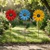 Metal Sunflower Garden Stake Decorative Iron Sunflower Stake Outdoor Flower Yard Art Stake for Patio Lawn Pathway Flower Bed Decor