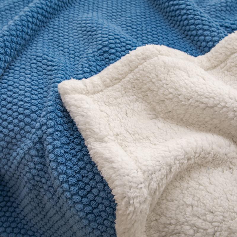 Niebieski w kropki Ciepły Gruby Koc Rzutowy Sypialnia Salon Jednokolorowy Wielofunkcyjny Koc Podróżny Kempingowe Kocyki do Spania