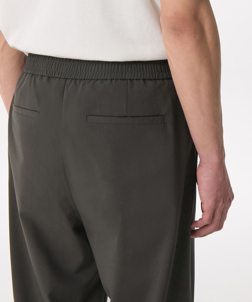 Musinsa Standard [Cooltandard] One-Pleat Wide Elastic Waist Slacks [Dusty Khaki]