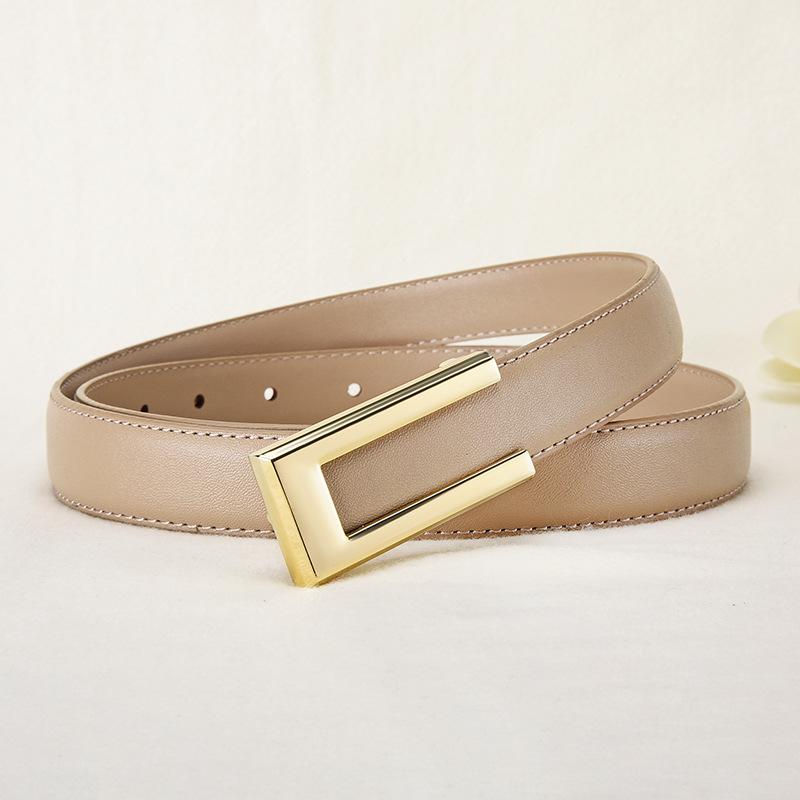 

Кожаный женский ремень премиум-класса из коровьей кожи, декоративный ремень для платья с гладкой пряжкой 95cm хаки