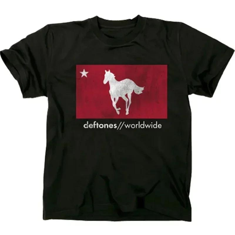 Deftones T-Shirt Herren Hohe Qualität Baumwolle T-Shirts Mode Damen Kurzarm Tops Punk Musikstil Metal Amerikanisches T-Shirt Tops